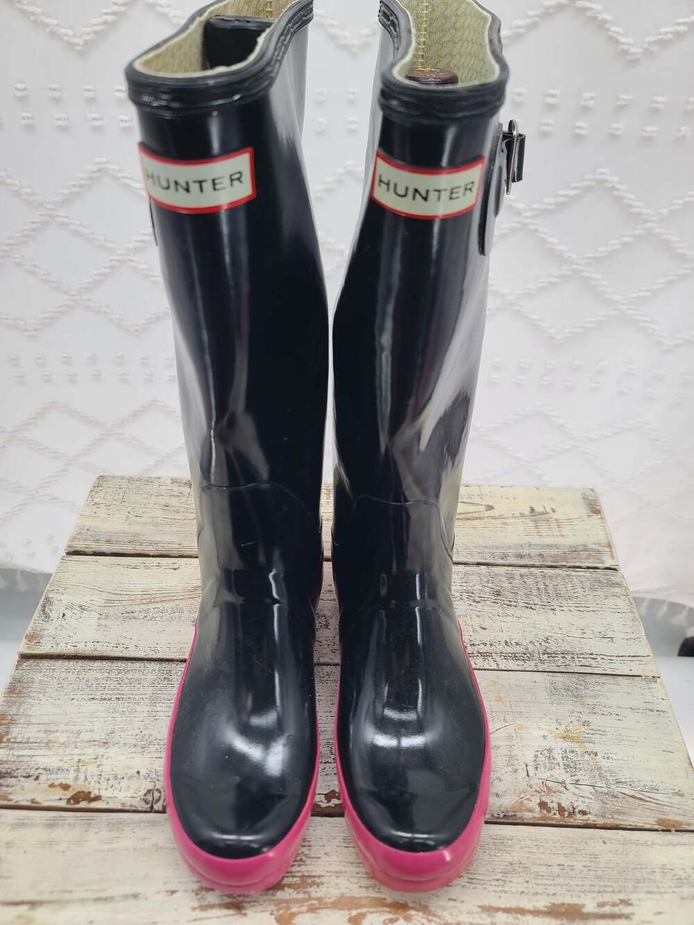 Hunter Original Tall knee high rubber glossy rain boots size 7m